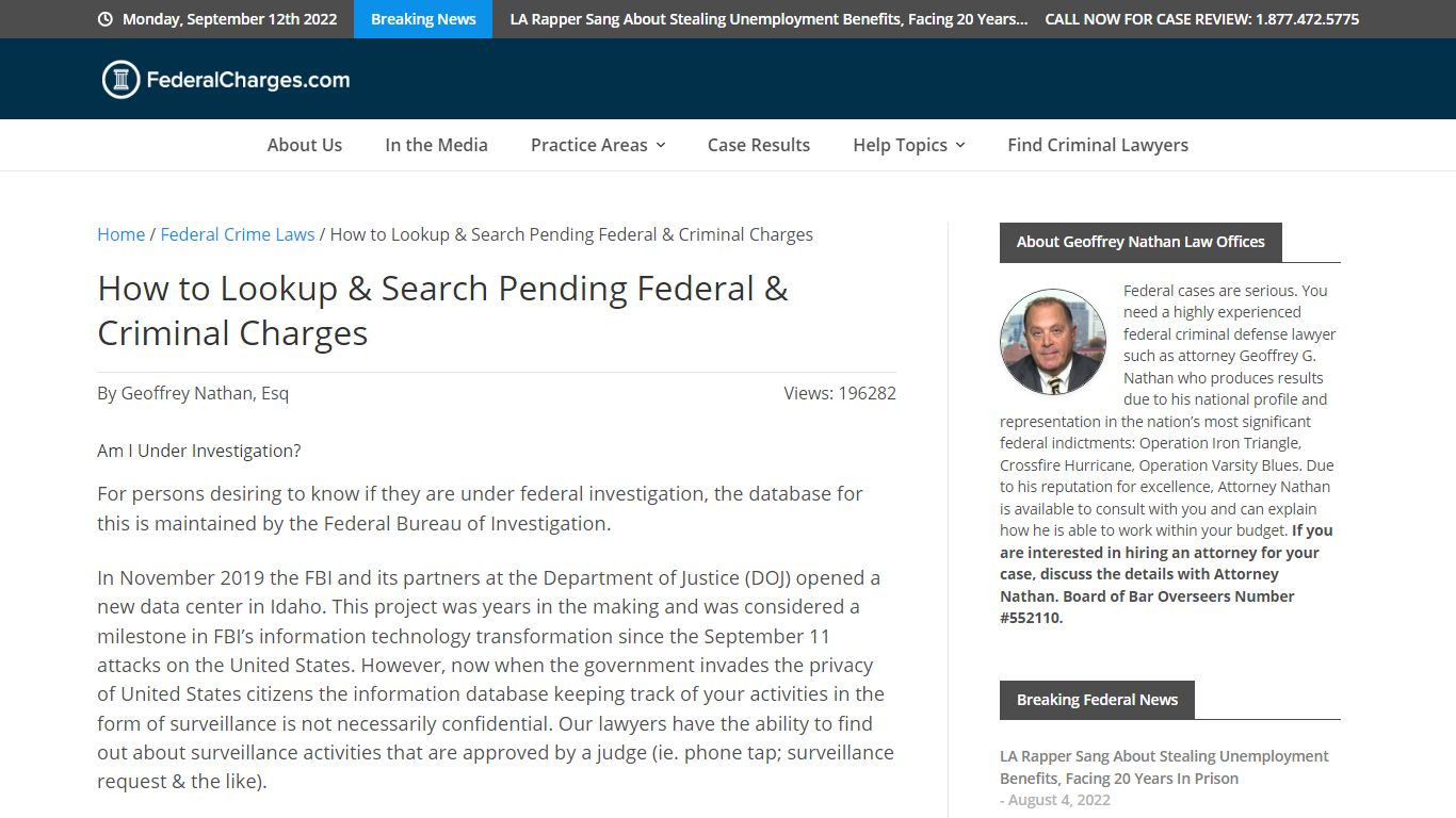How to Lookup & Search Pending Federal & Criminal Charges